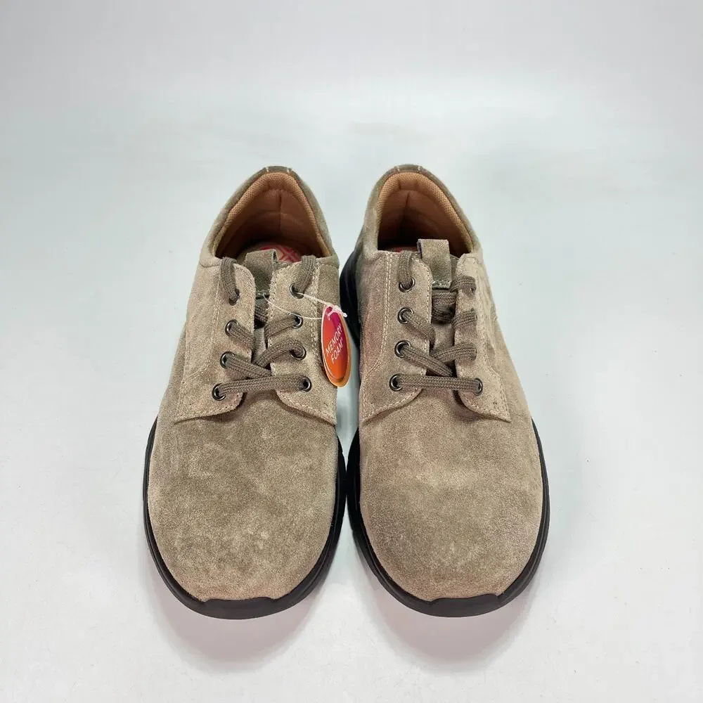 Comfortiva Mariah Taupe Leather Casual Low Top Oxfords Shoes Women's Size 9W